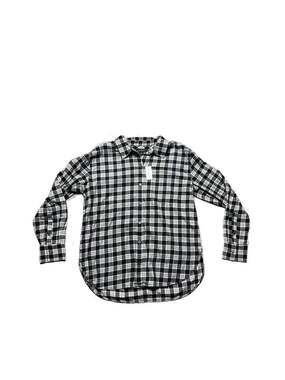 Banana Republic Factory Black and White Plaid Button Down Shirt Size M